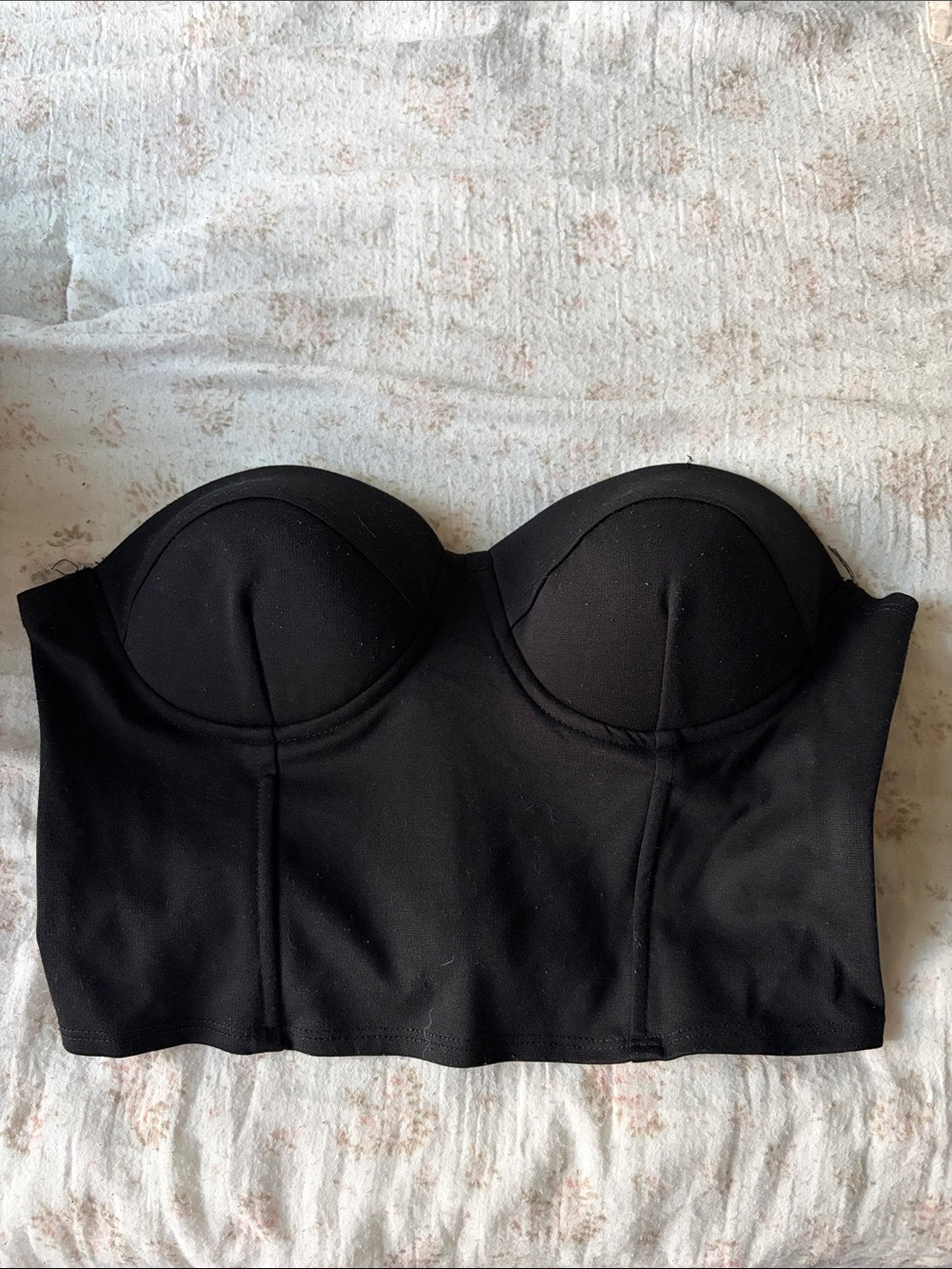Say What? Black Strapless Longline Bustier Bandeau